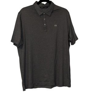 Travis Mathew Golf Shirt Men's L Heather Grey Gray Polo Short Sleeve SEE DESC